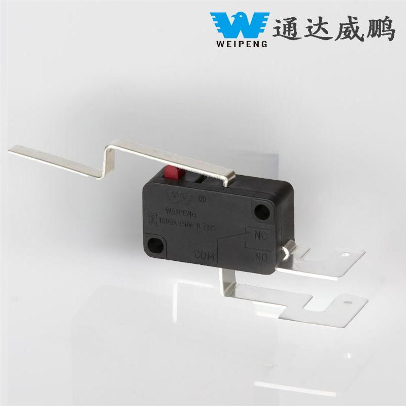 Microinterruttore resistente alle alte temperature per elettrodomestici ad alta potenza a leva lunga a 2 pin 16A