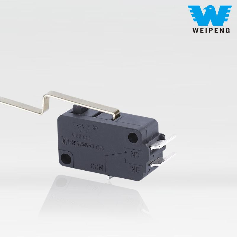 Microinterruttore resistente alle alte temperature ad alta potenza per elettrodomestici a leva lunga a 3 pin 16A
