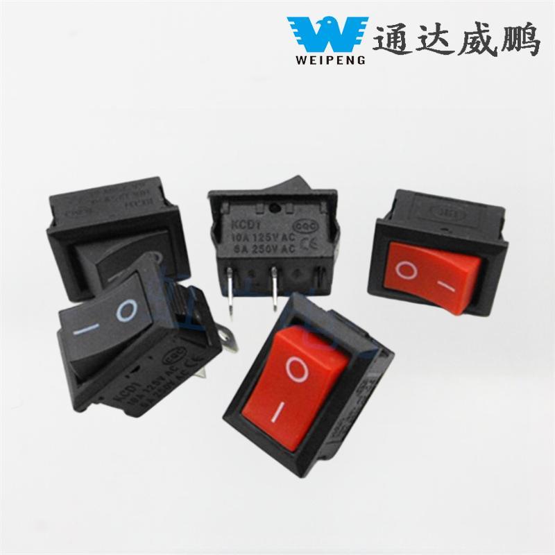 Interruttore a bilanciere rosso/nero a 2 pin a forma di barca