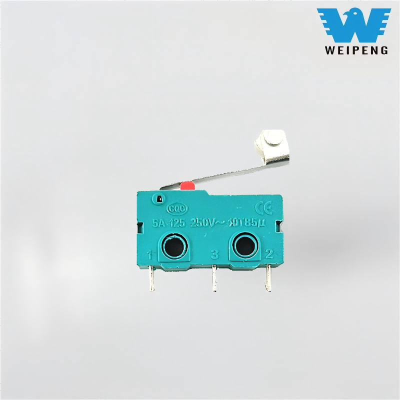 Pulsante di contatto Microinterruttore di limite di corsa a tre pin con maniglia diritta 5A/125V 250V