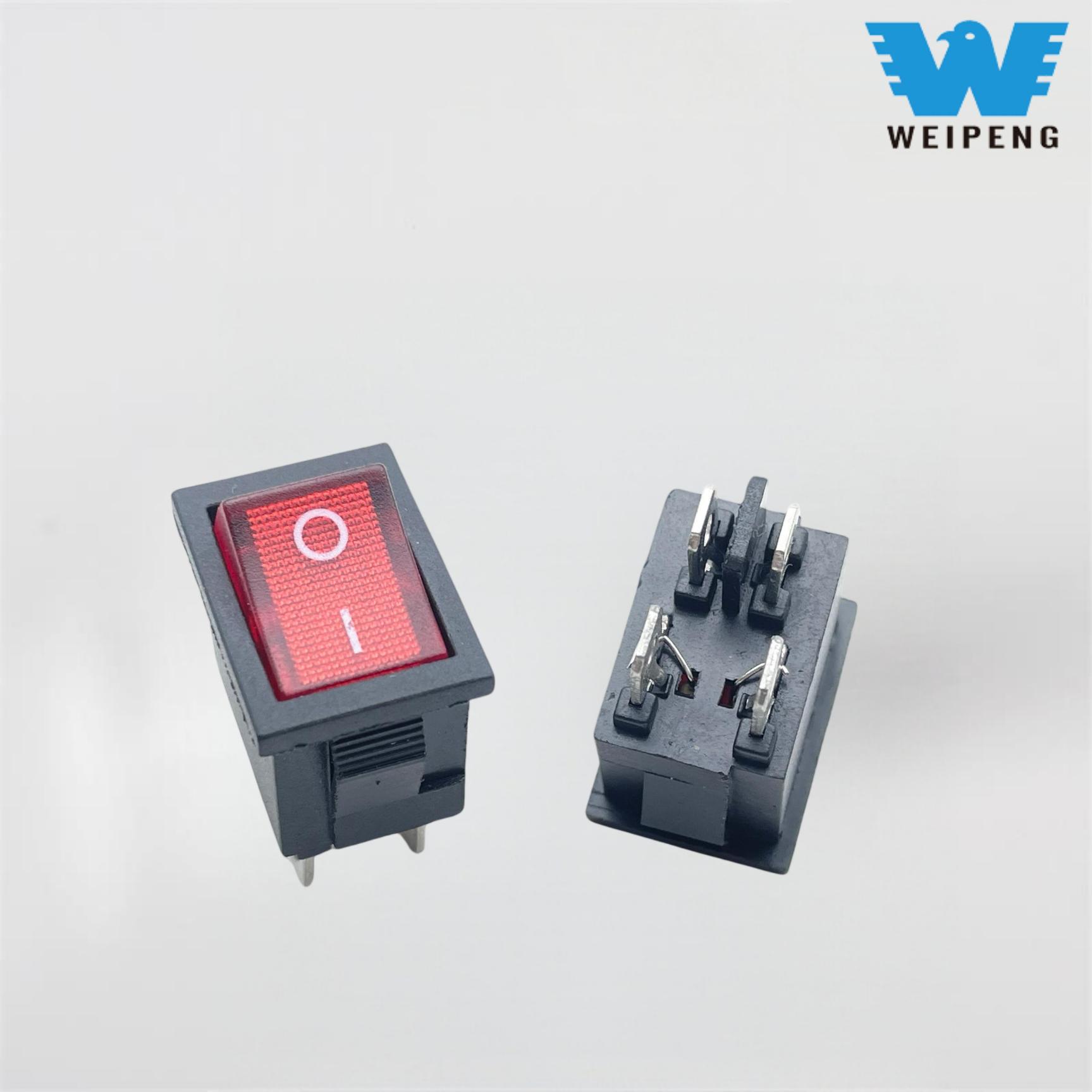 Interruttore a bilanciere quadrato a 4 pin